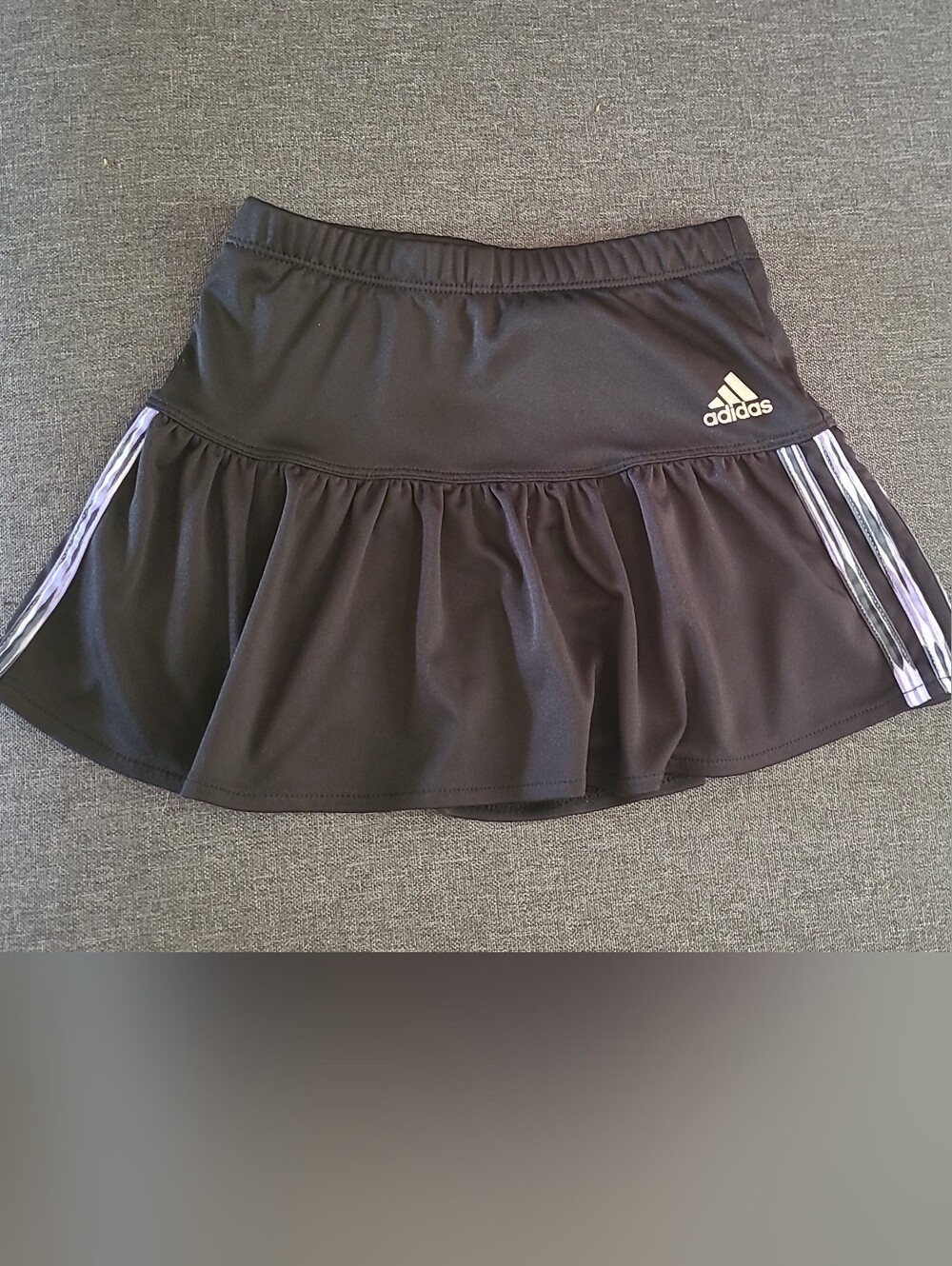 adidas Black Tennis Skirt with White Stripe Accents